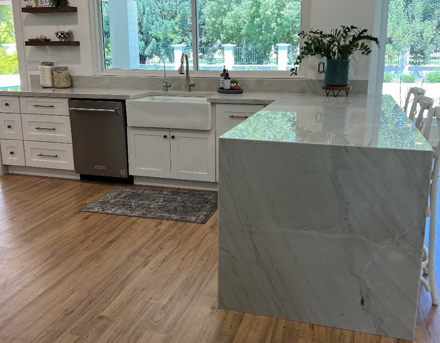 Granite kitchen countertop installation